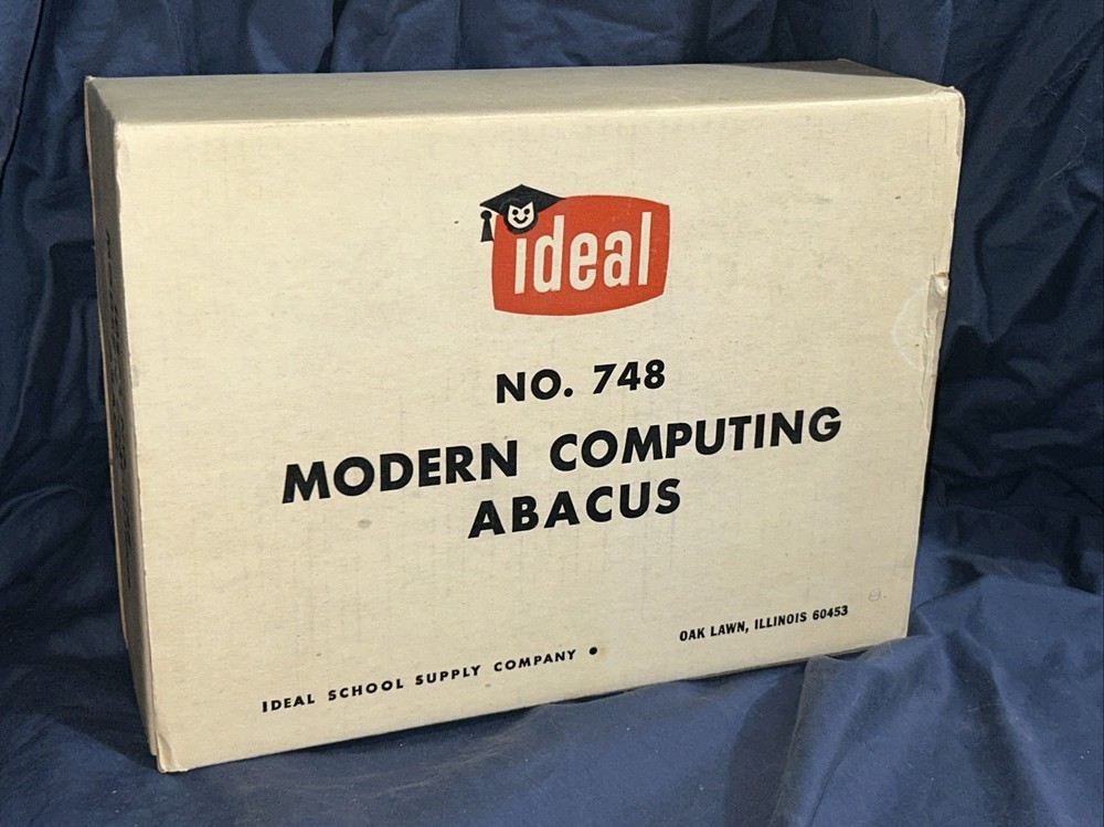 1954 IDEAL #748 MODERN COMPUTING ABACUS ORIGINAL BOX PAPERWORK