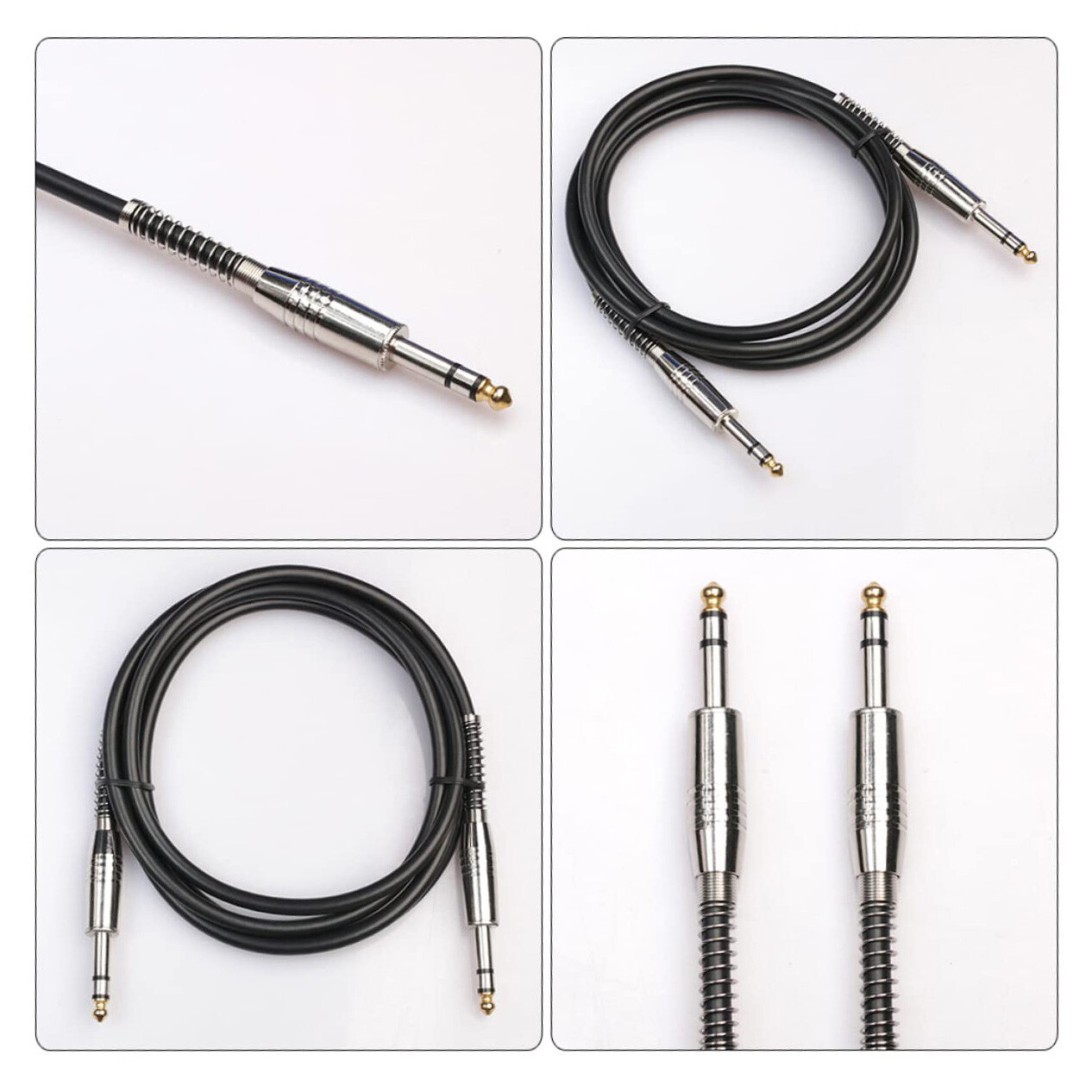 6FT Stereo Cable 1/4 Inch Male Trs Speaker Amp Noiseless Guitar Cable