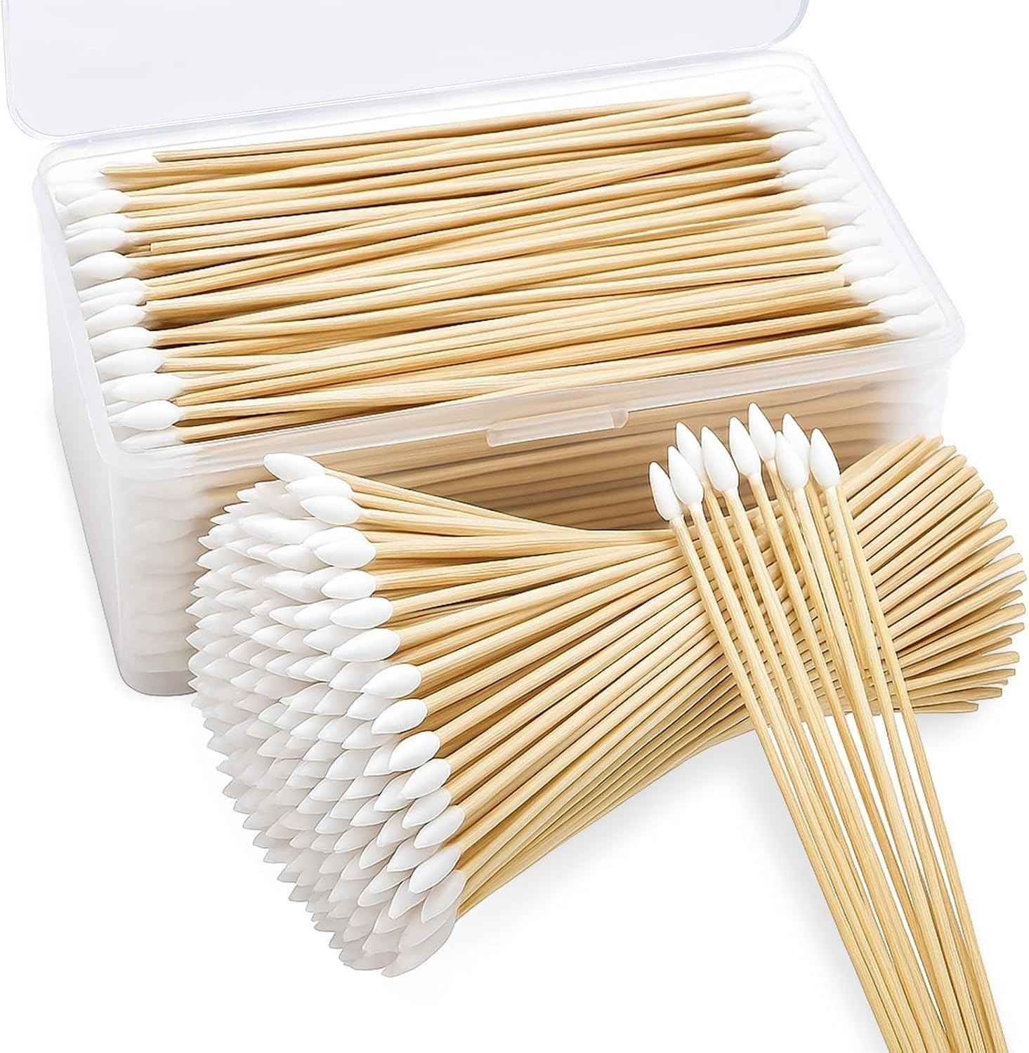 500pcs Pointed Cotton Swabs with Storage Case, 6 inch Precision Gun Cleaning ...