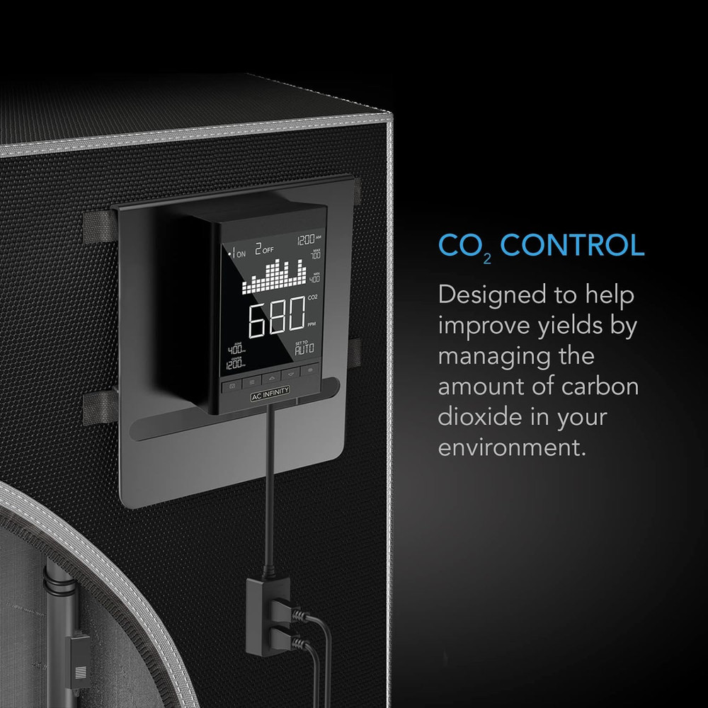 AC Infinity CO2 Controller, Smart Outlet Carbon Dioxide Monitor, Two-Plug System
