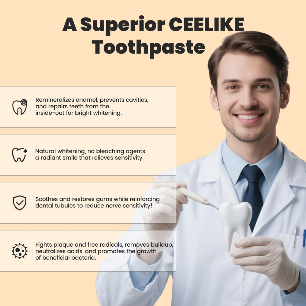 CEELIKE 7.5% nHAP Toothpaste & 5% nHAP Solid Toothpaste - 4.23 oz + 62 Tablets