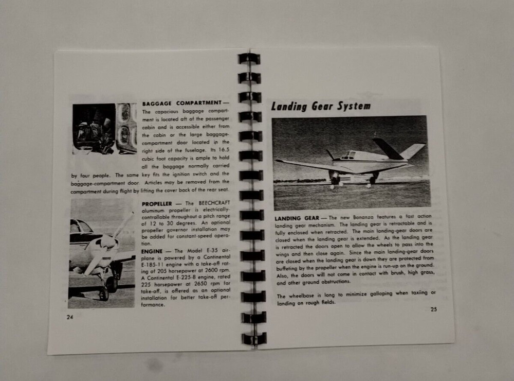 Beechcraft Bonanza Model E35 Owner's Manual-Copy