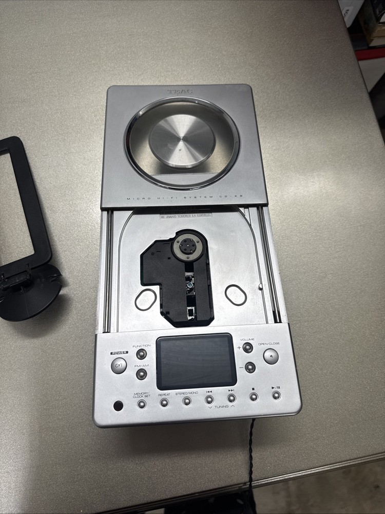 TEAC Micro Hi-Fi System CD-X8 Silver Receiver/CD Player Untested Read Below