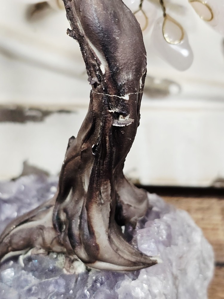 Rose Quartz Adjustable Leaf Bonsai Tree, 8"