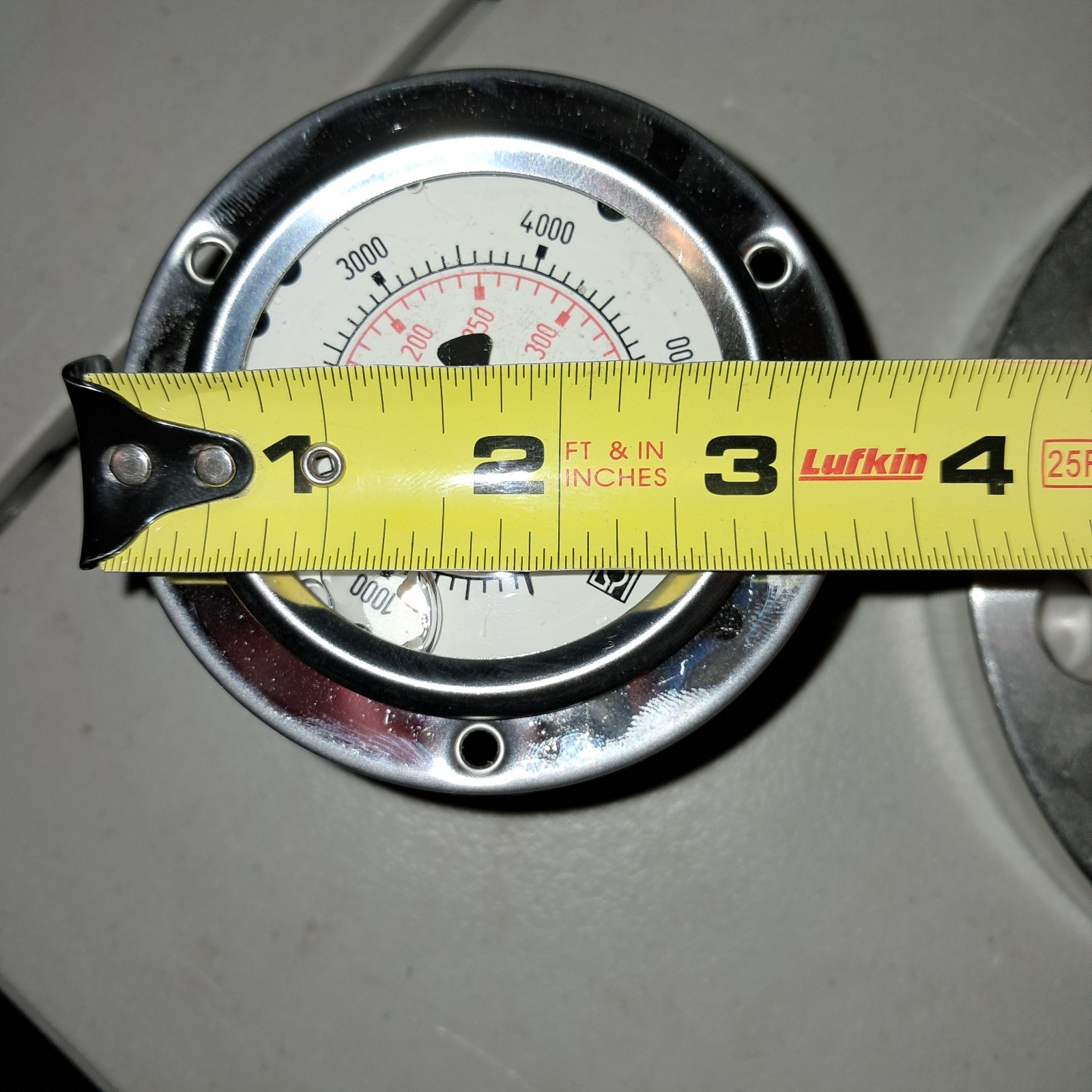 2.5" 63mm Liquid Filled Pressure Gauge 0-5000 PSI 4an 1/4 JIC Panel Flush Mount