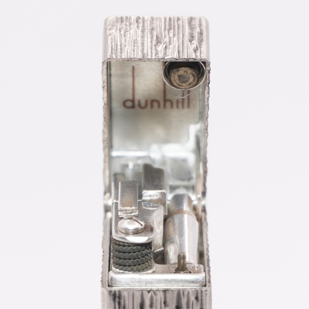 Rare Dunhill Lighter Silver Wood Grain Pattern-Ultrasonically cleaned