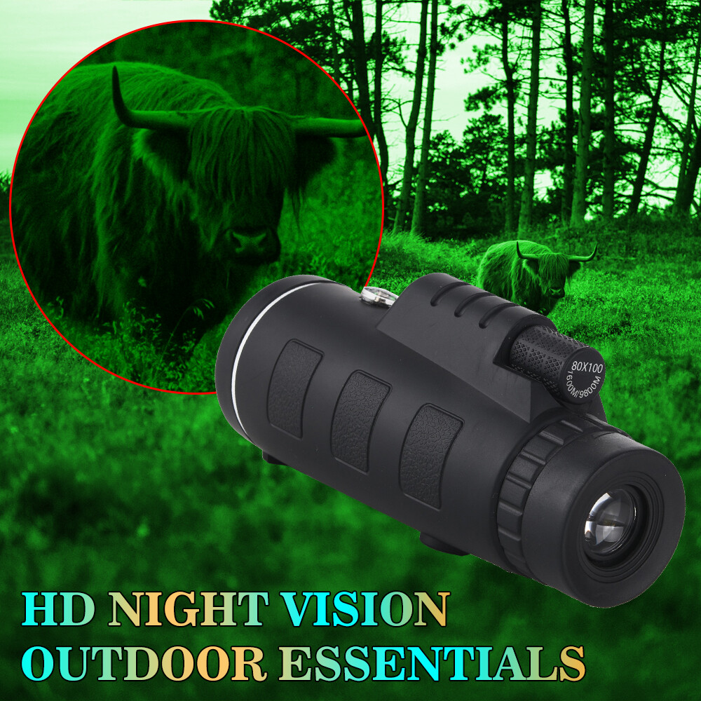 Day / Night Vision 80x100 Zoom HD Monocular Starscope Monocular Telescope BAK4