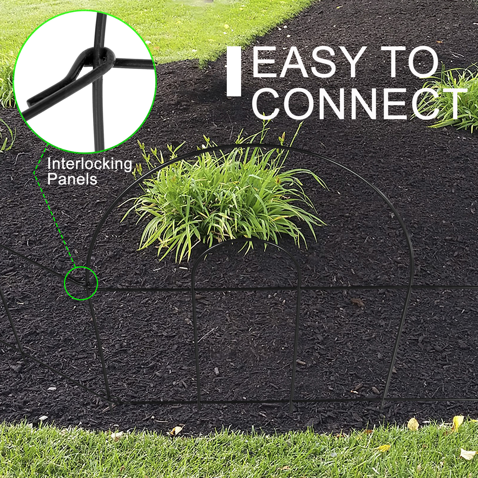 50' X 18" Garden Border Fence 35 PCS Folding Fence Pannel Animal Barrier Metal