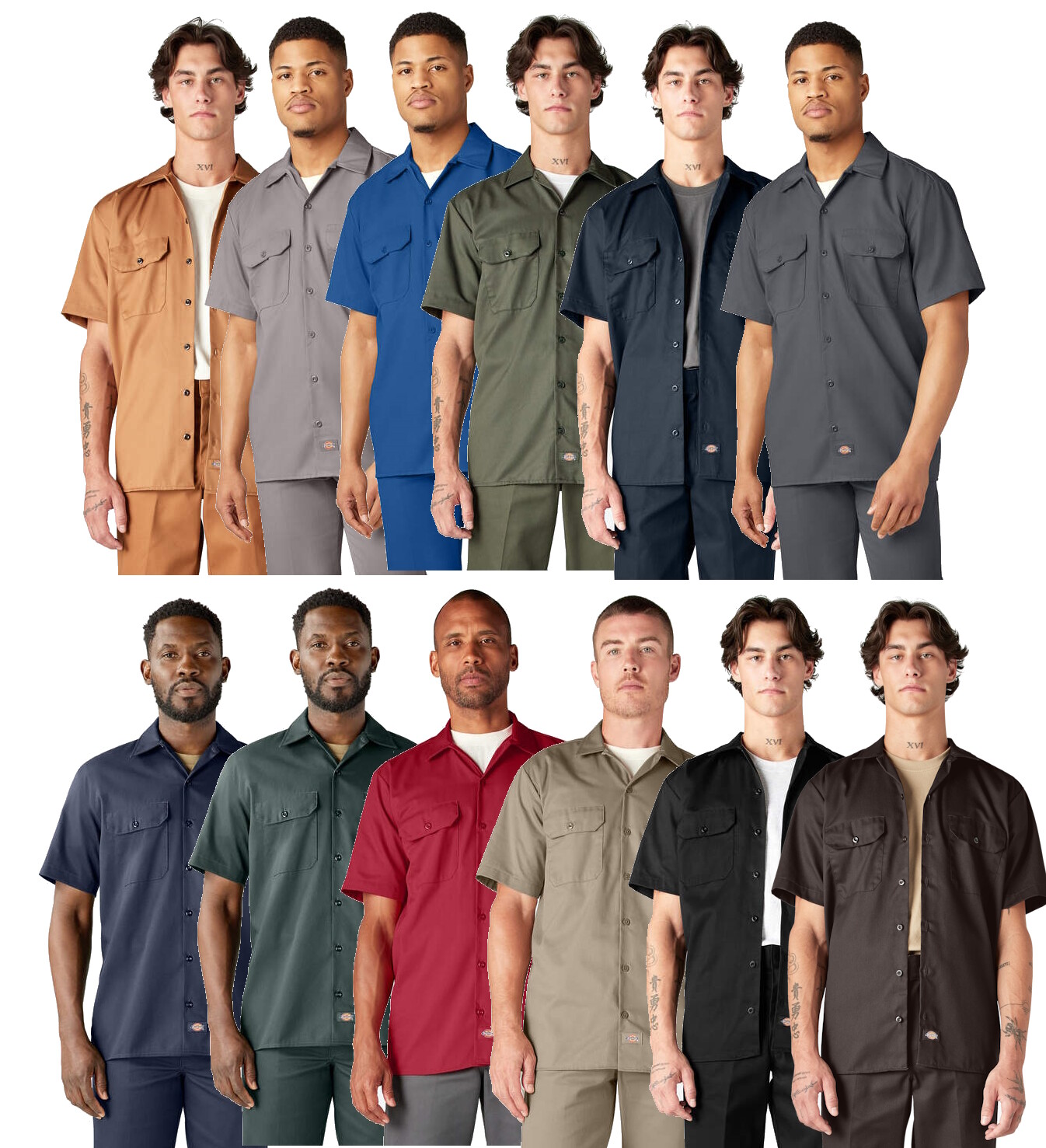 Dickies D1574 Men's Short Sleeve Work Shirt New Free Shipping