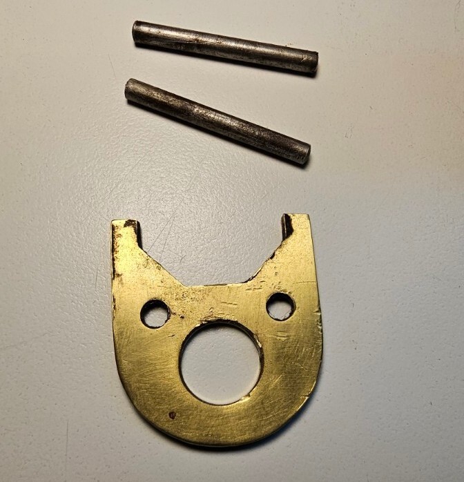 Spanish Jukar Sidelock Muzzleloader Stock Connector Transition Plate W/ Pins (C)