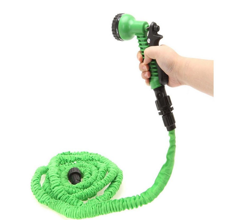 Latex 25 50 75 100 FT Expanding Flexible Garden Water Hose with Spray Nozzle