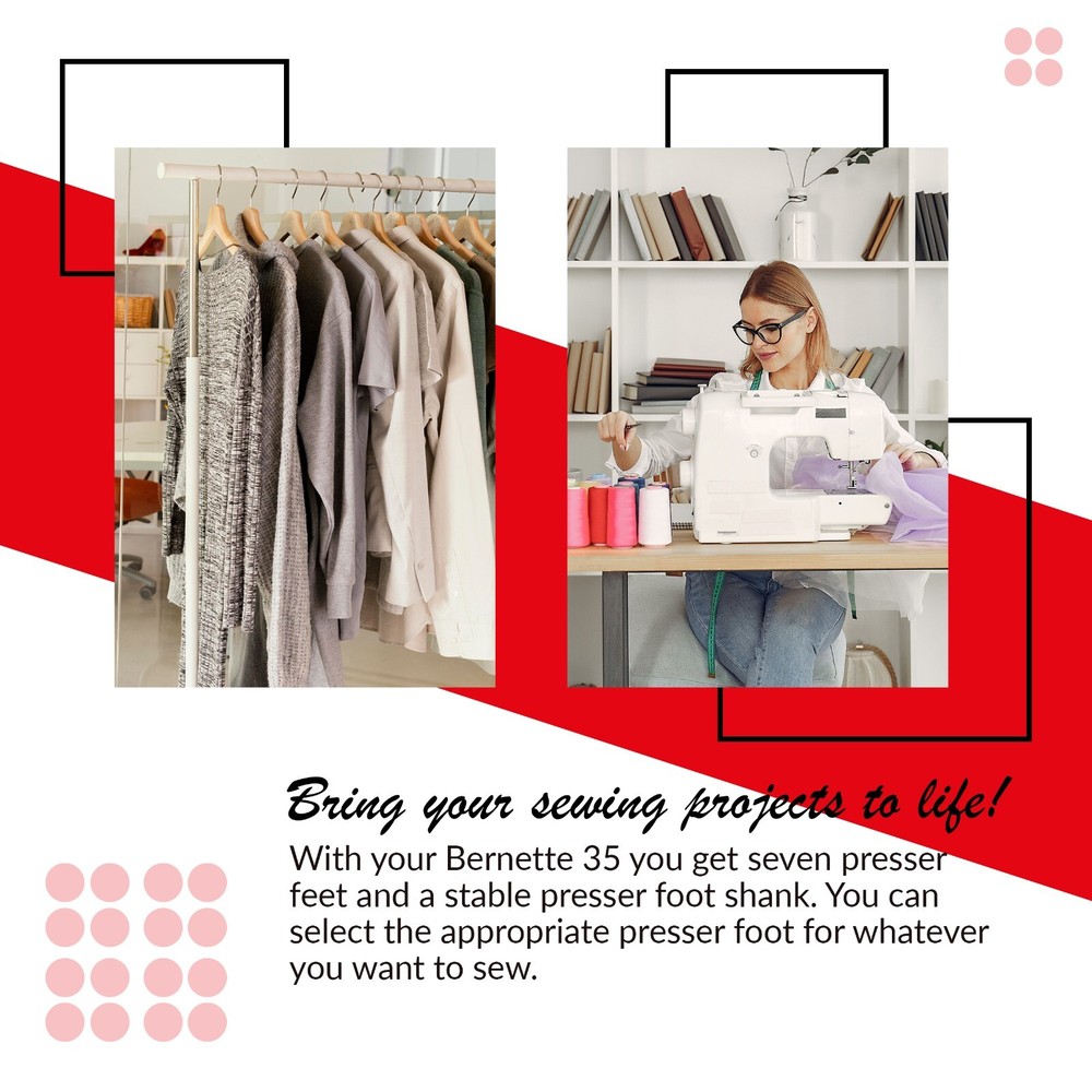 Bernette b35 Mechanical Sewing Machine w/ Accessories ~Serviced!