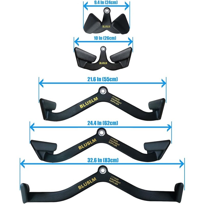 Heavy Duty LAT Pulldown Bar Ergonomic Grip Durable Cable Attachment Back Workout