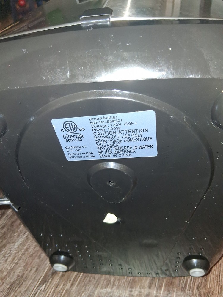 INTERTEK BM8601 BREADMAKER