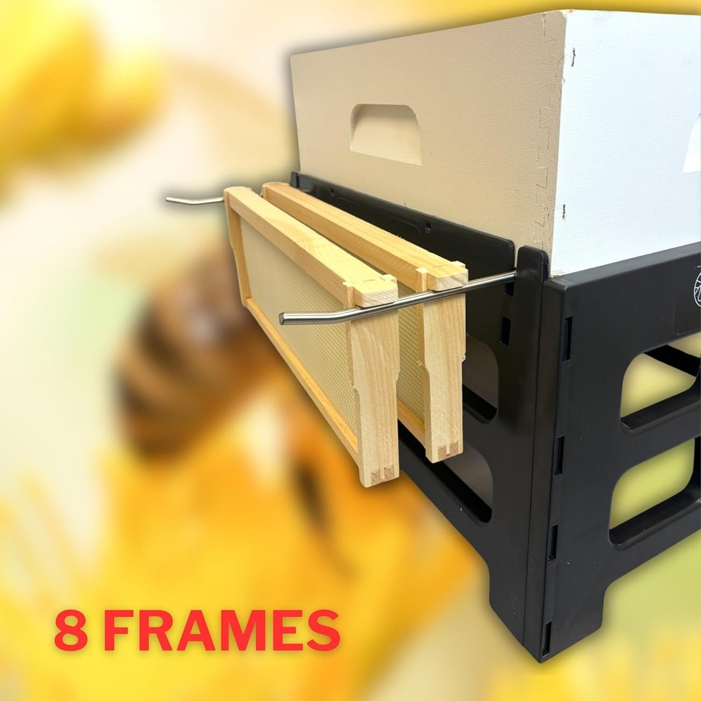 SunVara Bee Hive Stand 10 Frame for Beekeeper Durable Plastic and Metal 10-Frame