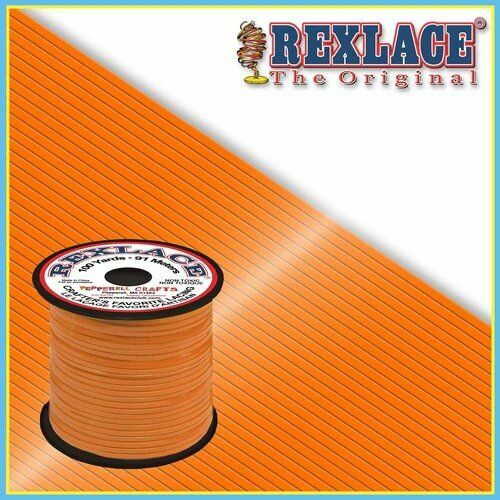 Neon Tangerine Plastic Rexlace 100 Yards