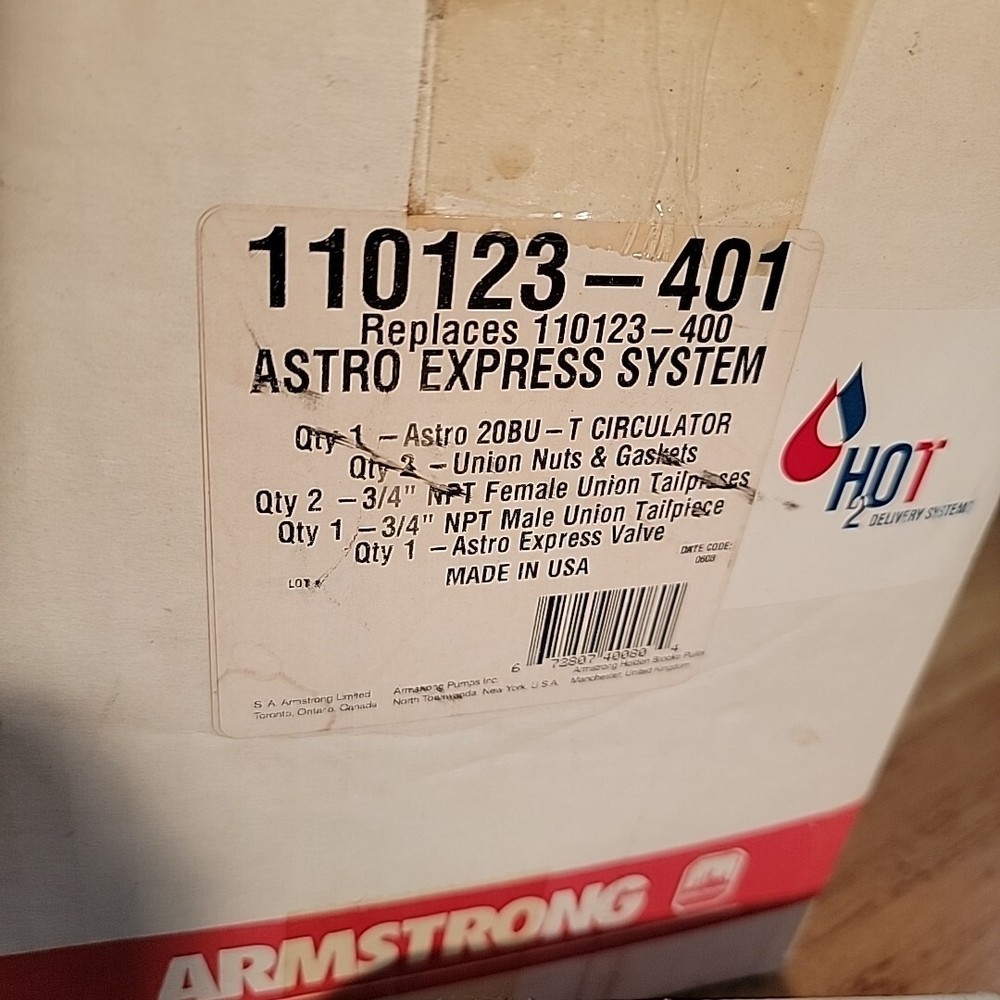 ARMSTRONG 110123-401 EXPRESS WATER SYSTEM- Never Used