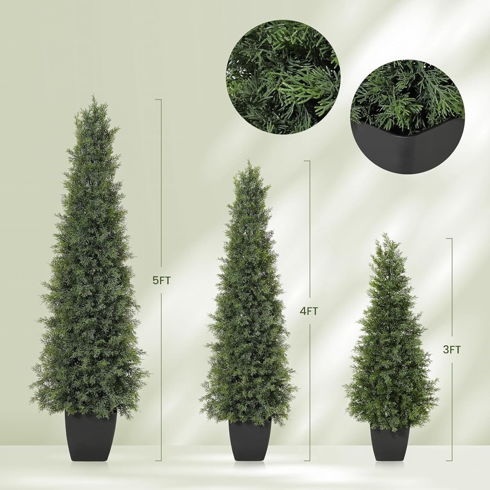 2 Pack 3FT Artificial Cedar Topiary Trees Topiary Trees Christmas tree