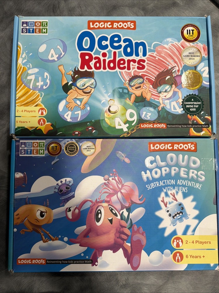 Logic Roots Cloud Hoppers  & Ocean Raiders Game, Educational FUN