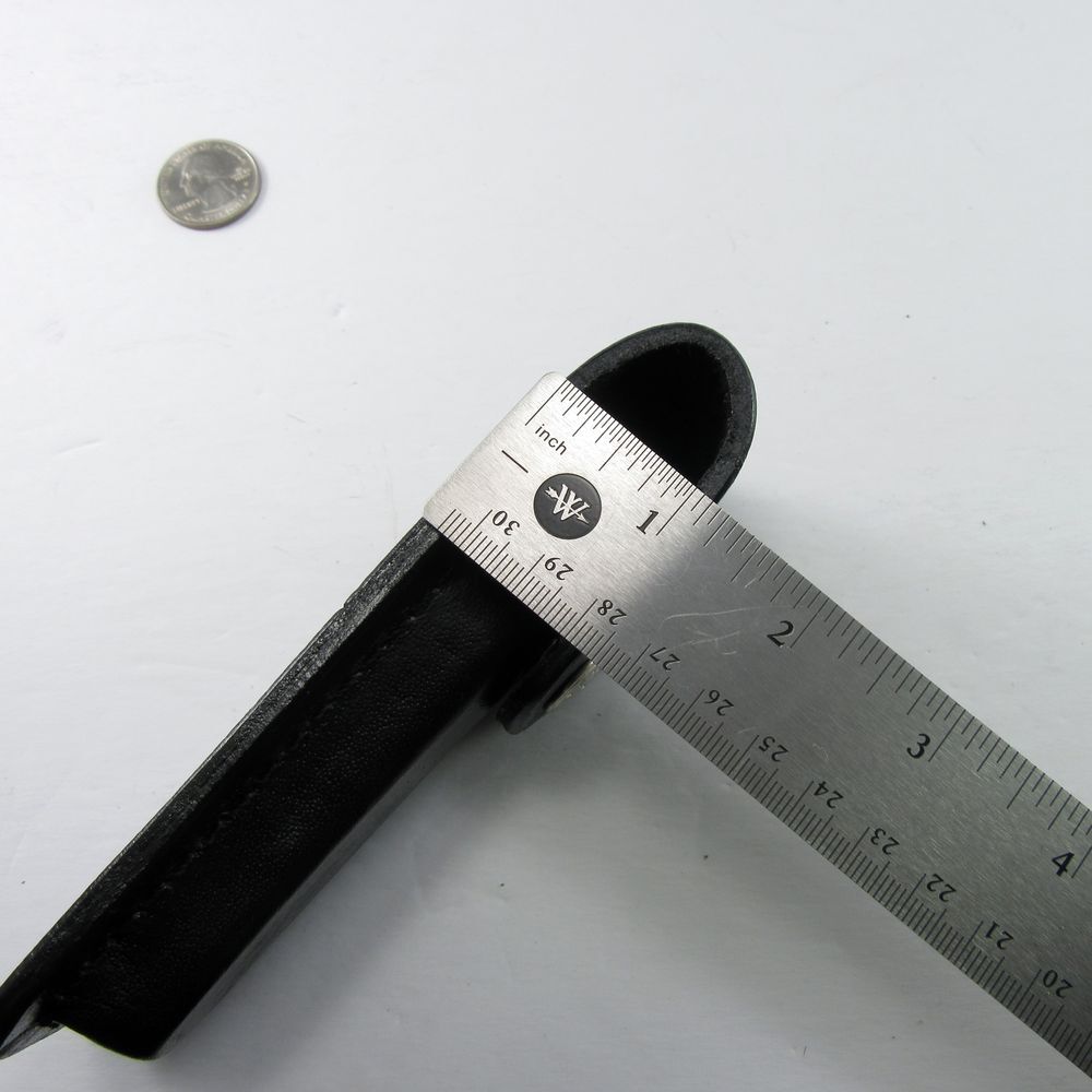 NEW Pocket Knife Sheath Black Genuine Leather Belt Case For 5" Folding Knife