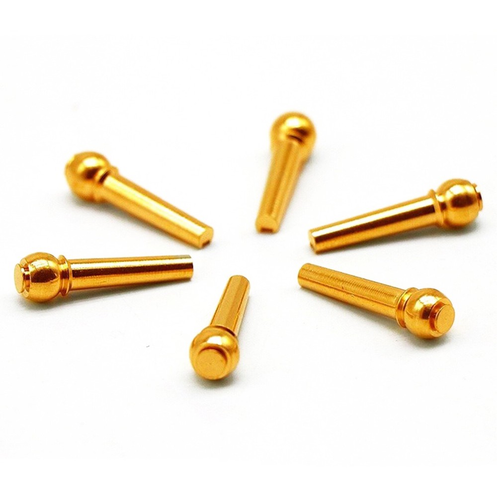 6Pack Acoustic Guitar Brass Bridge Fixed Pins Cone String Dot Solid String Nails