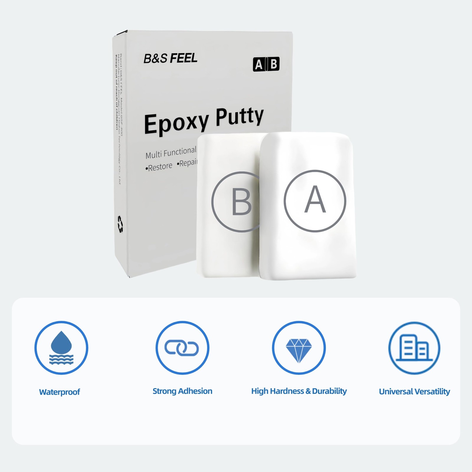 Epoxy Sculpt Clay, Putty 2 Part A & B Modeling Compound for Leaks White