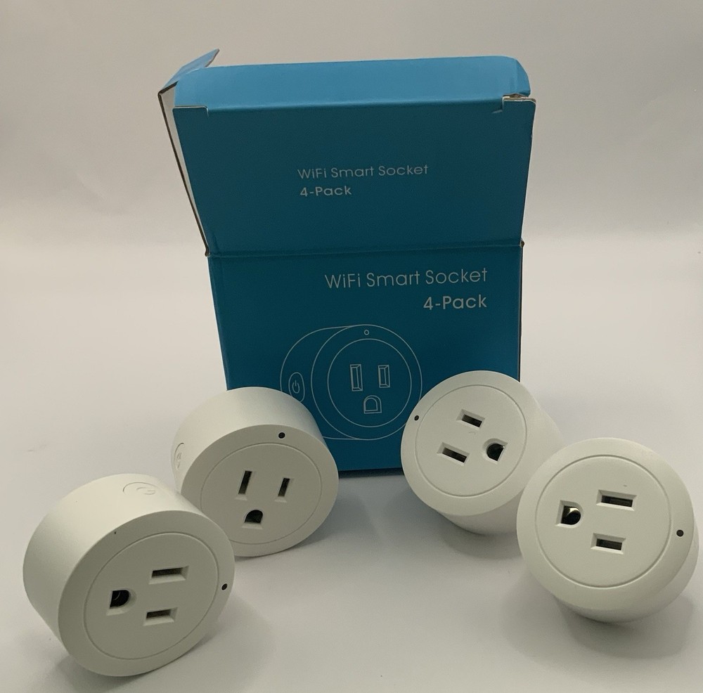 NEW Wi-Fi Smart Socket 4-Pack White Compatible With Amazon Alexia -Google Assist
