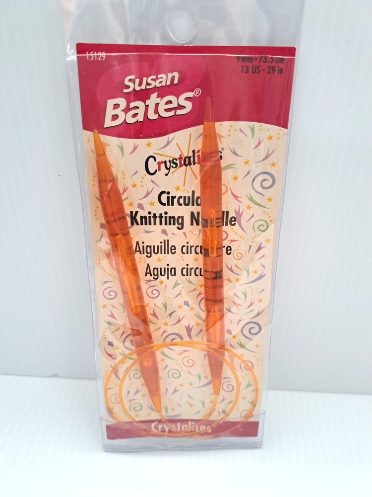Knitting Needles  Circular  Crystalites Orange Color