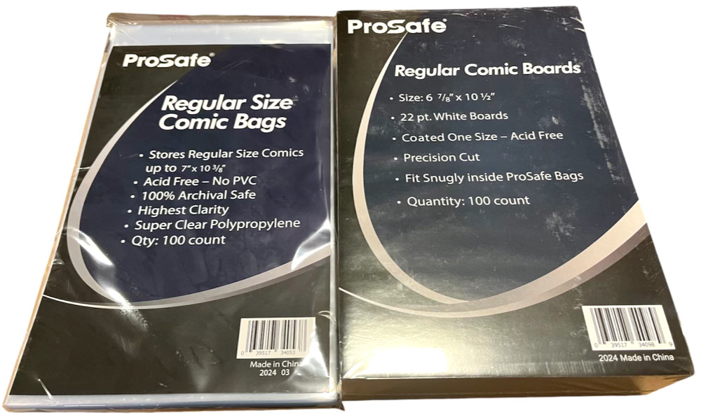 100 Premium Current / Regular Comic Book Bags and Boards / Sleeves ProSafe New