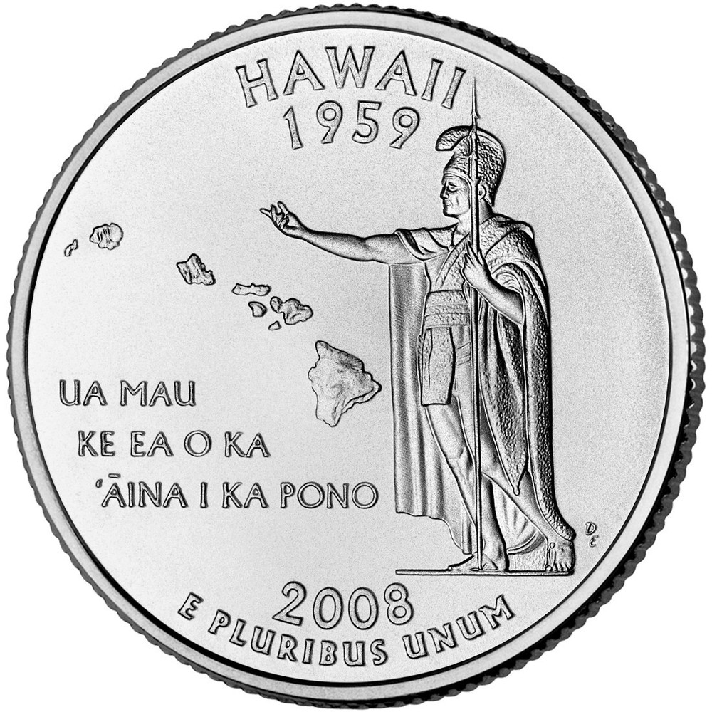 2008 D Hawaii State Quarter.  Uncirculated, Uncertified.