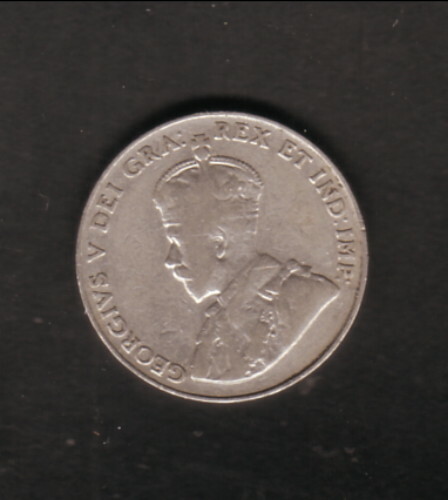 Canada 1924 5 Cents King George V Maple Leafs