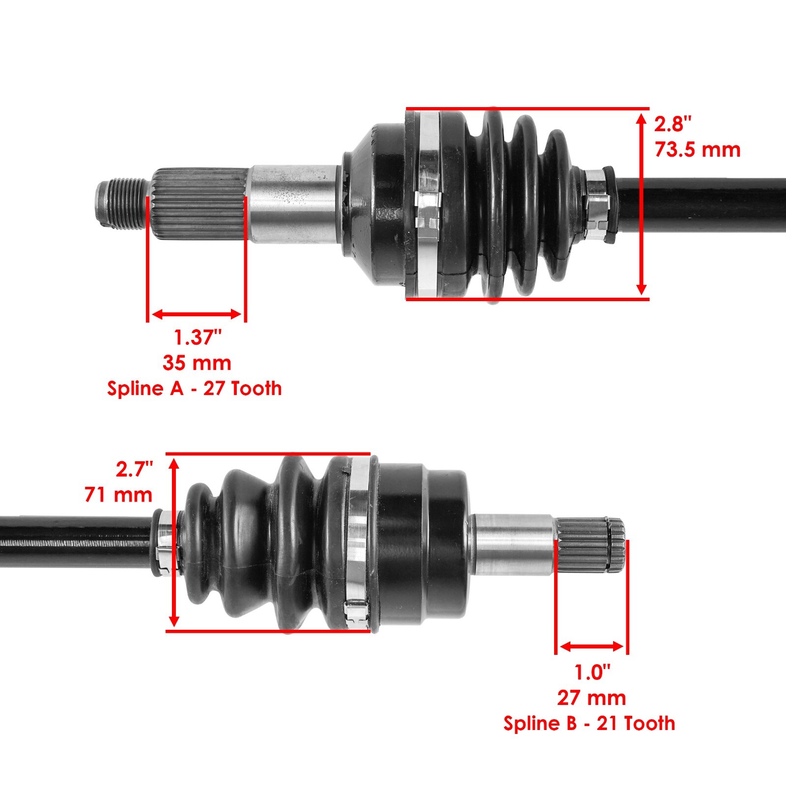 Front Rear Left Right Complete Axles for Yamaha Grizzly 660 YFM660F 4X4 2003-08
