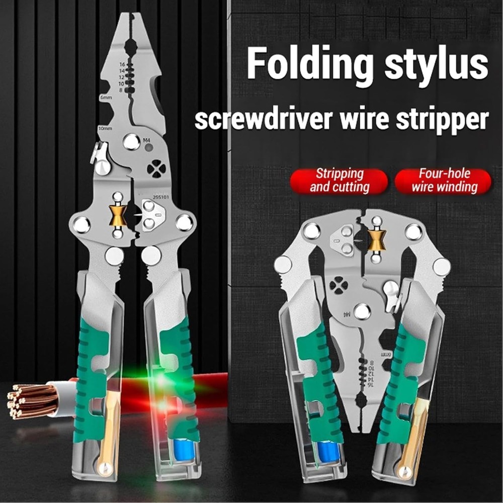 DIY Portable Multi-Functional Fold Wire Stripper Scissor w/ Electrical Test US