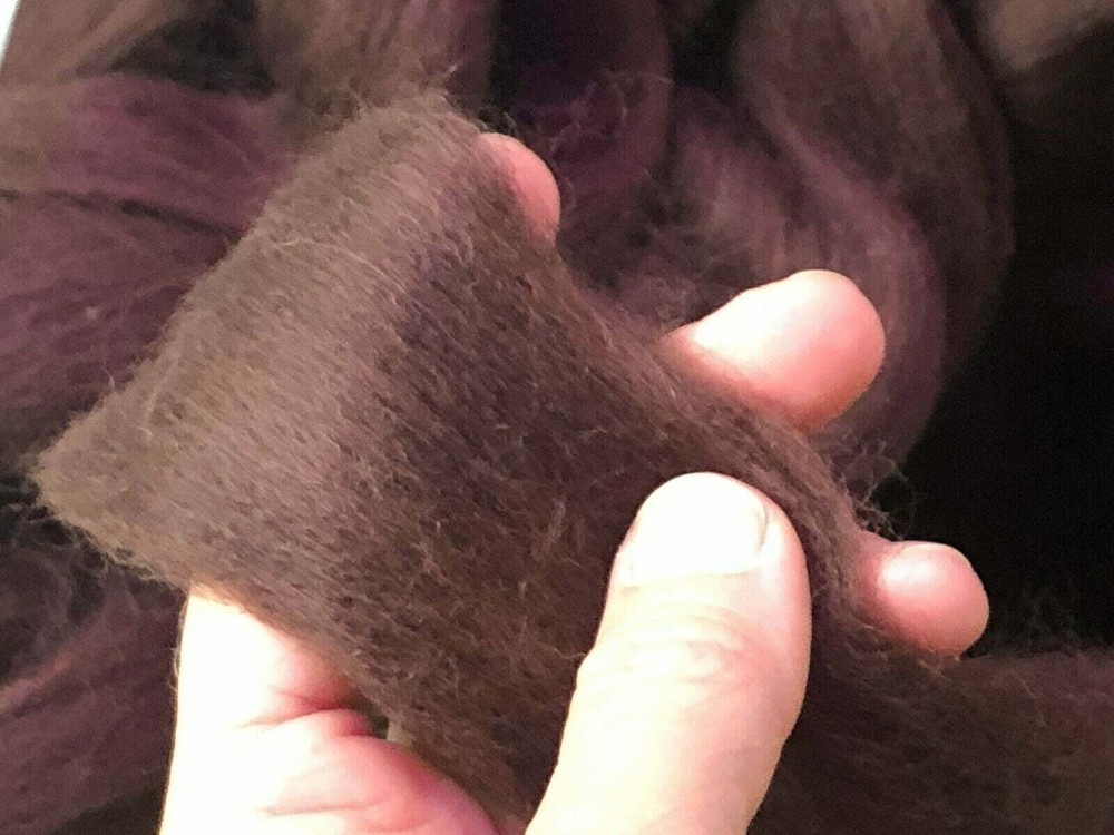 Dark Brown Wool Top Roving