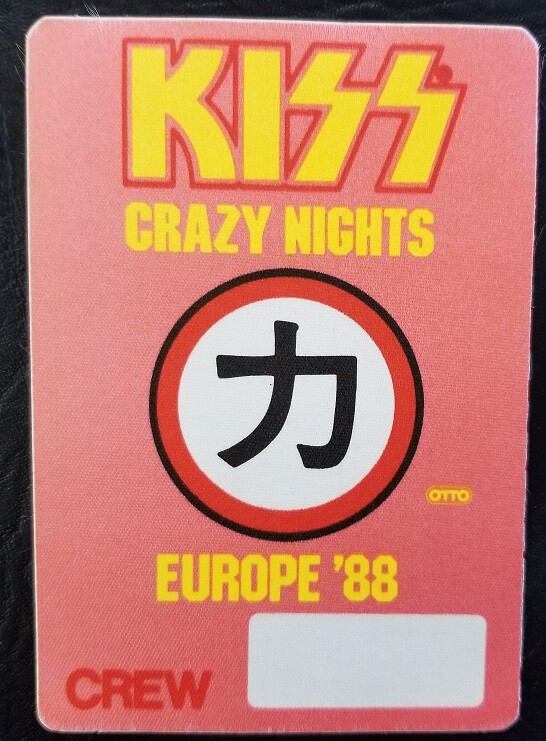 KISS - VINTAGE ORIGINAL 1988 CONCERT TOUR CLOTH BACKSTAGE PASS ***LAST ONE***