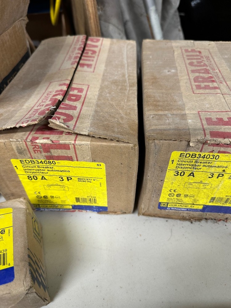 Electrical service and switch gear, SquareD. All with original packaging.