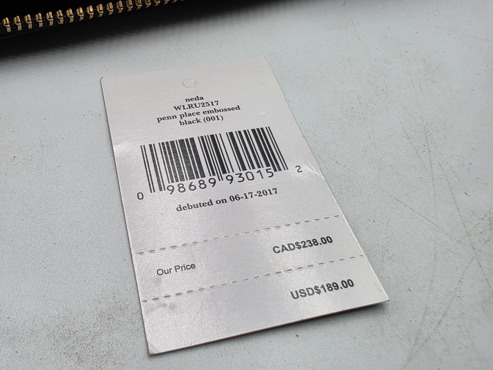 Kate Spade New York Wallet Black Women's Brand New WLRU2517 MSRP $189.00