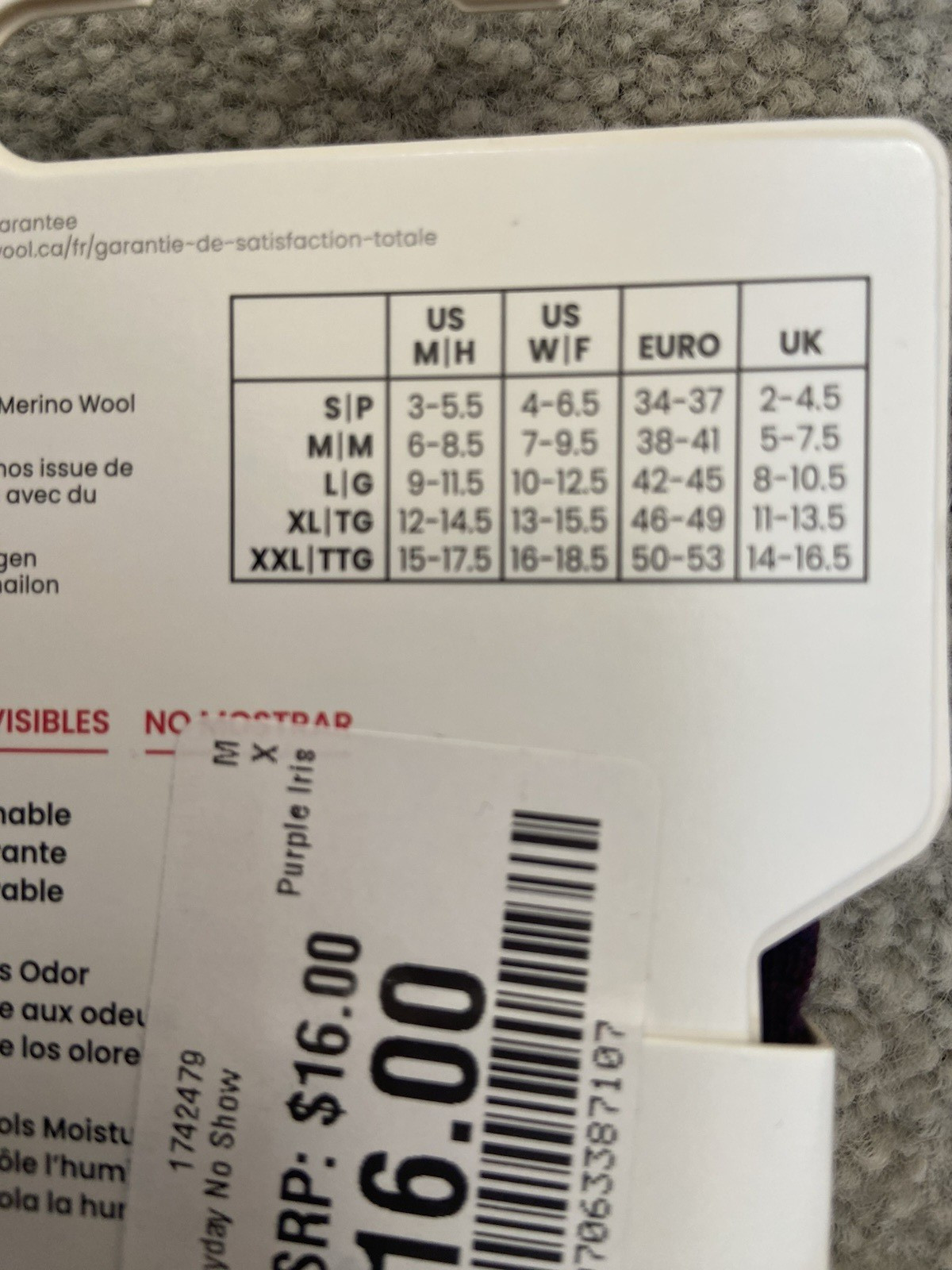 Lot of 2 pairs SmartWool Invisibles No Show Zero Cushion Socks Purple Violet M