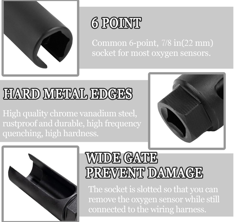 1Pc Oxygen Sensor Socket With Side Wire Cutout O2 Induction Sleeve High Hardness