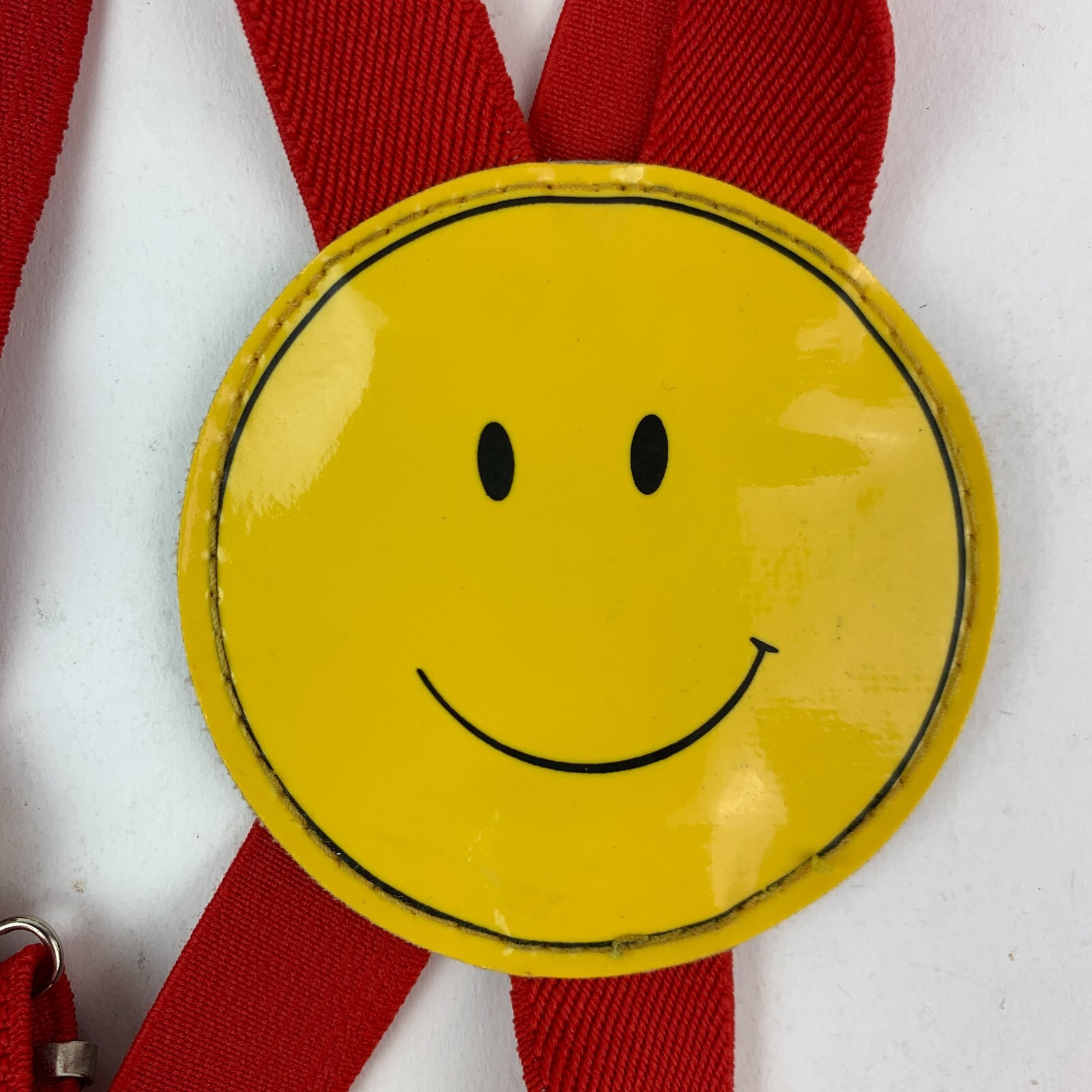 Vintage Red Yellow Smiley Happy Face Boys Adjustable Elastic Suspenders