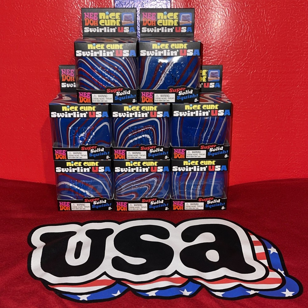 Nee Doh Nice Cube Swirlin USA Super Solid Squish