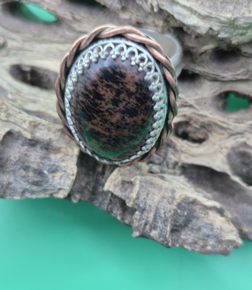 Stunning Artisan-Crafted Mahogany Obsidian Statement Ring