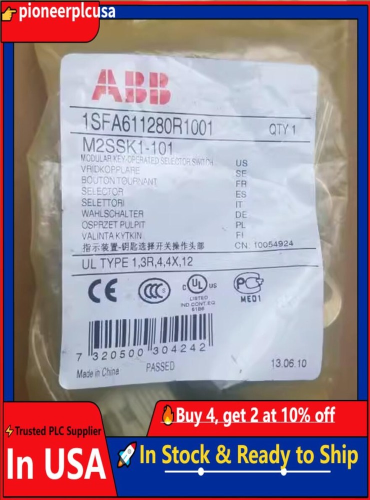 1pcs ABB Selector Push Button Key Switch M2SSK1-101