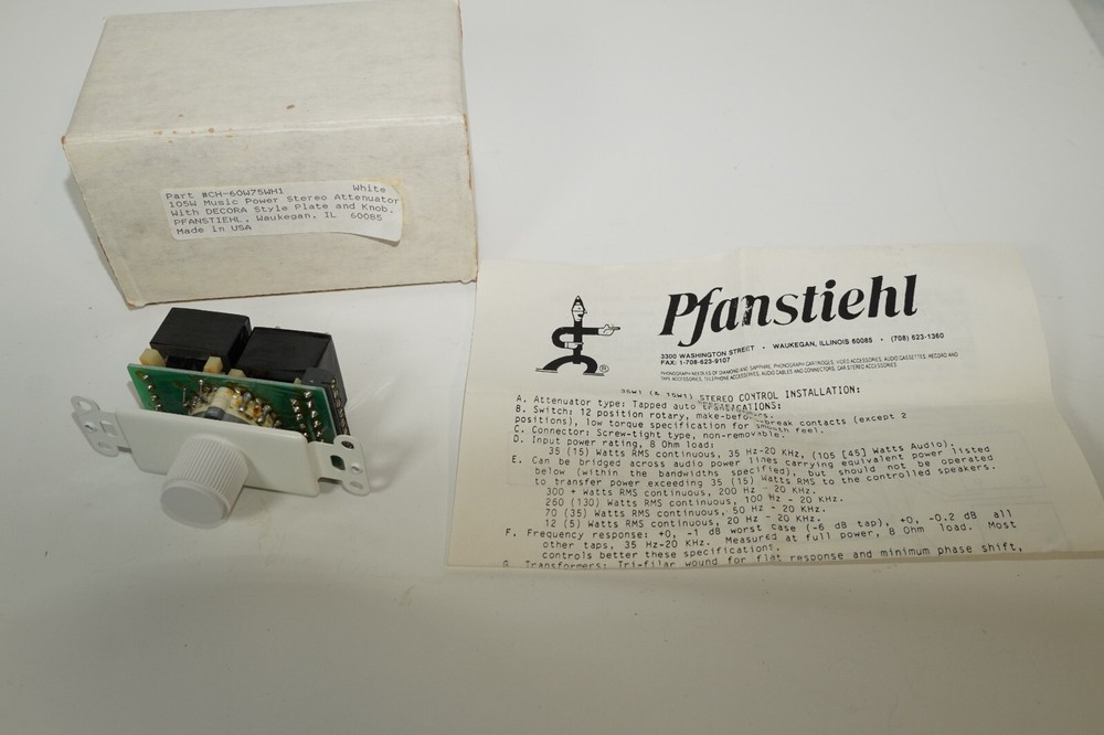 Pfanstiehl wall mounted attenuator