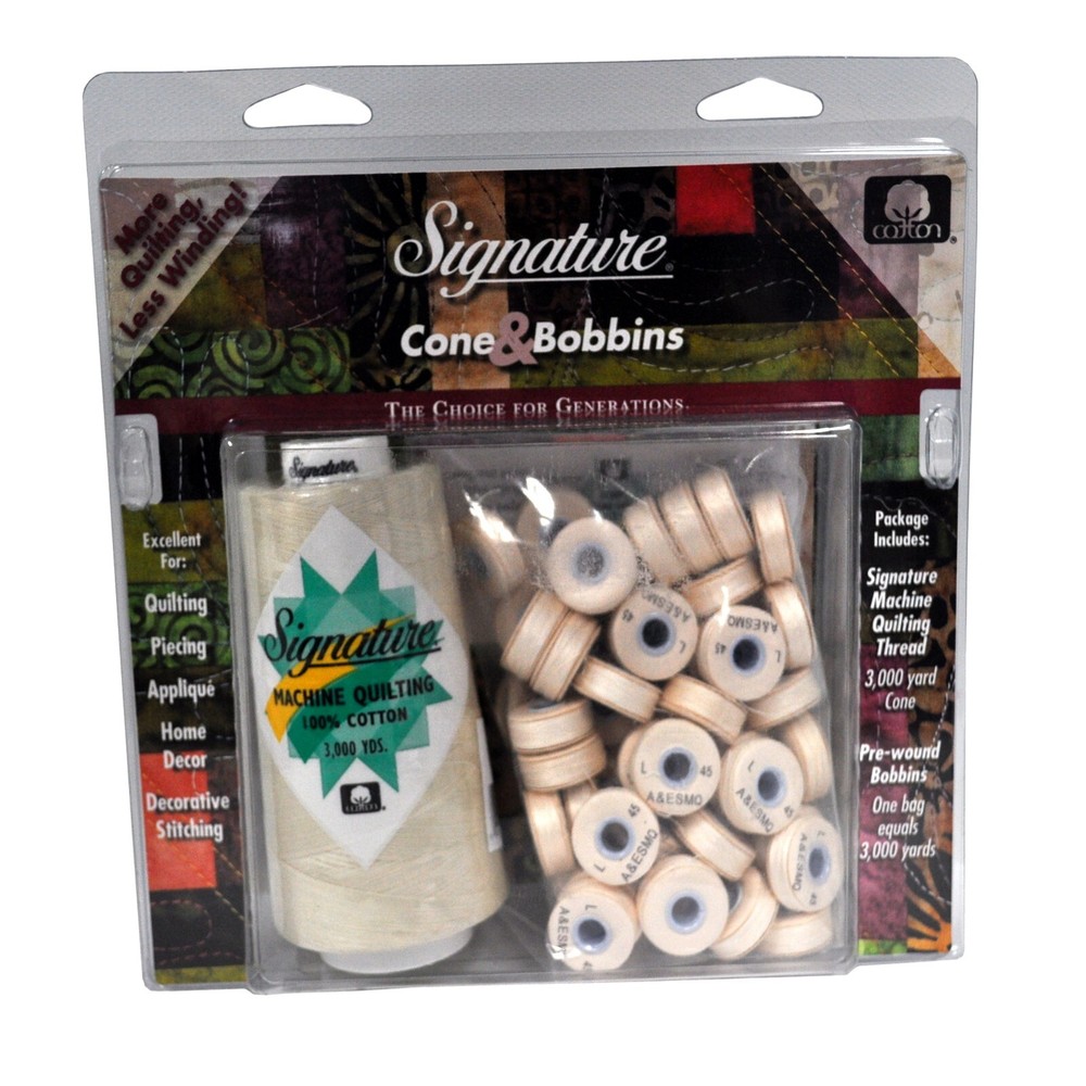 Signature Cone and L Style Bobbin Thread Set Parchment