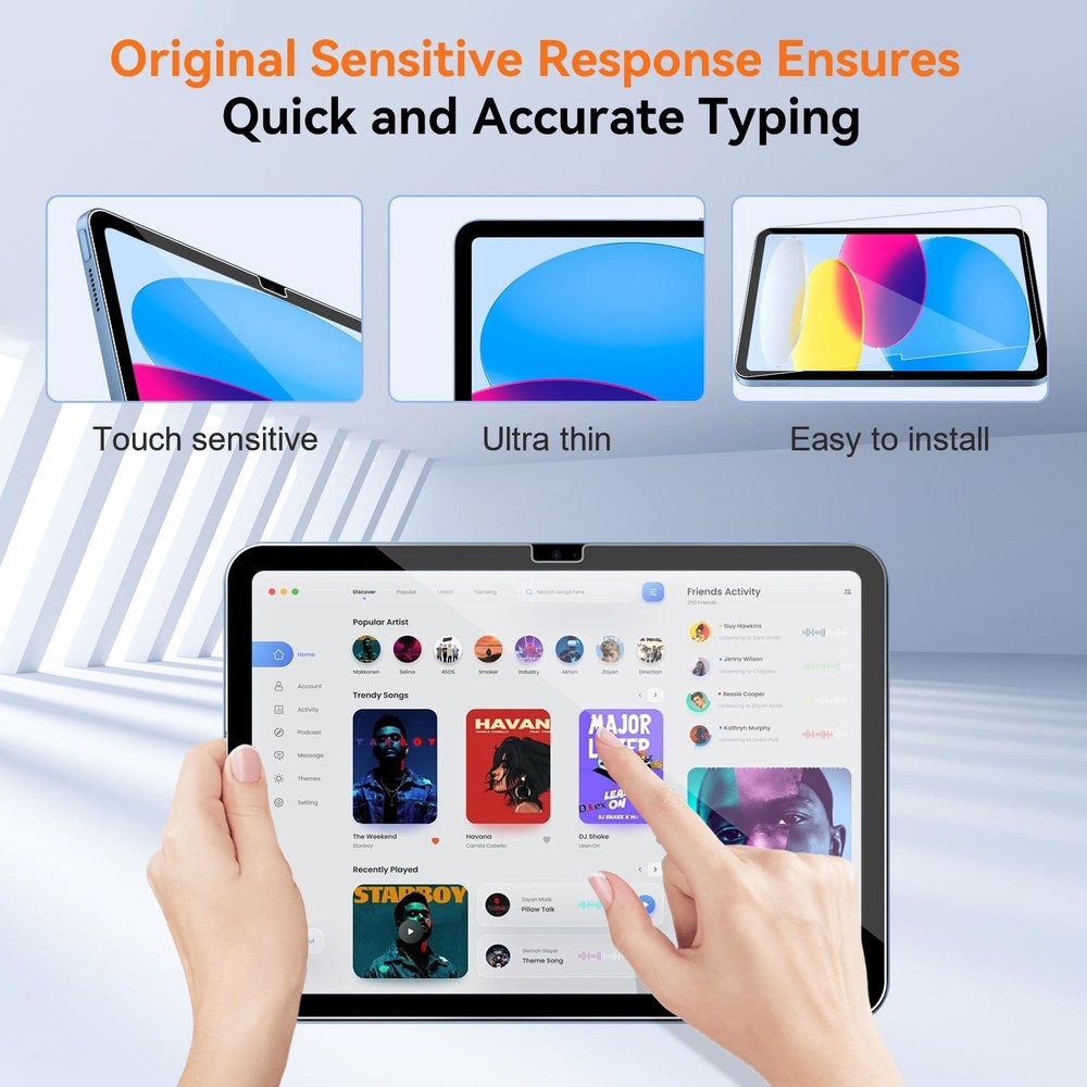 2 Pack Screen Protector for iPad 11th Generation A16 (11-inch, 2025) & iPad 1...