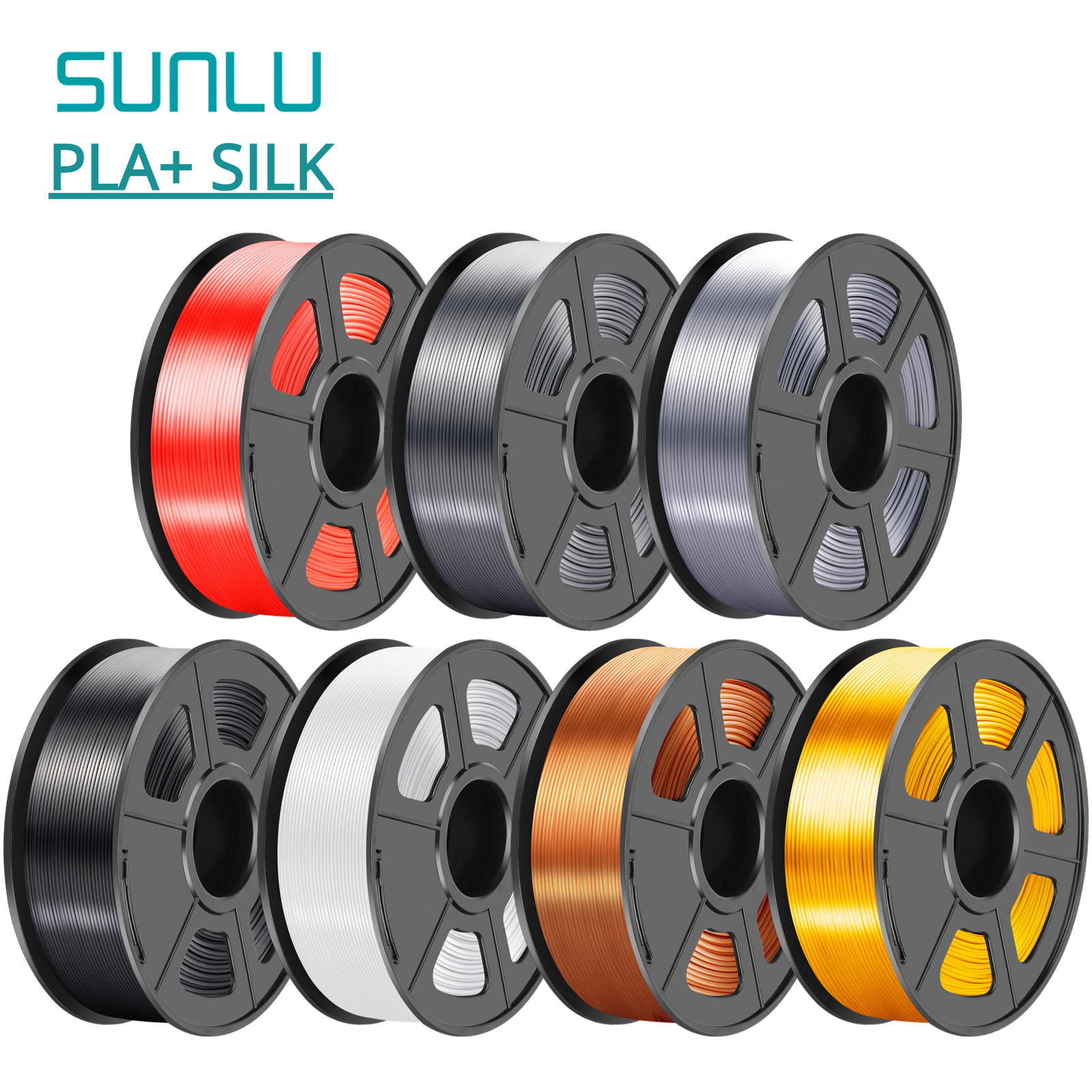 【BUY 6 GET 4 FREE,ADD 10】SUNLU 1.75MM SILK Shiny PLA+ Filament 1KG/2.2LBS Spool