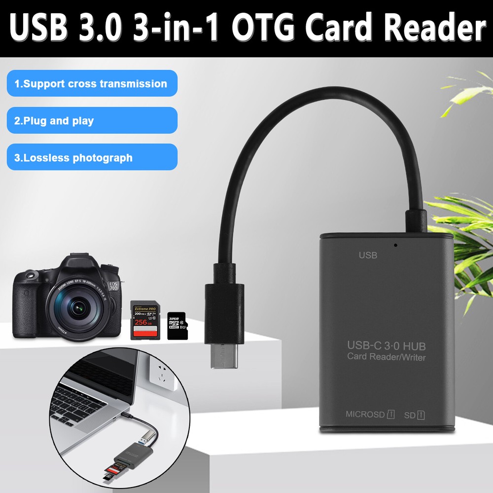 USB C to SD Card Reader Writer OTG Adapter USB 3.0 Micro SD Memory Card Reader