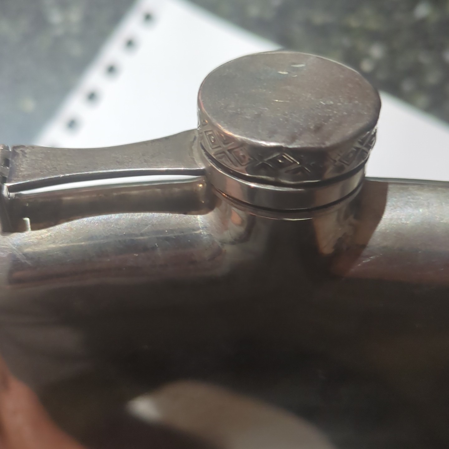 VTG Wallace STERLING SILVER 8oz Flask. Monogrammed "KSG" Unique Piece 195 grams