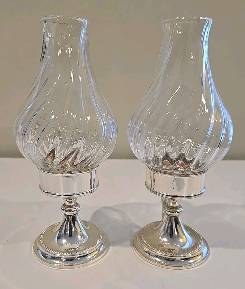 Pair of BMF e. p. Brass Silverplate Candlesticks West Germany Vintage